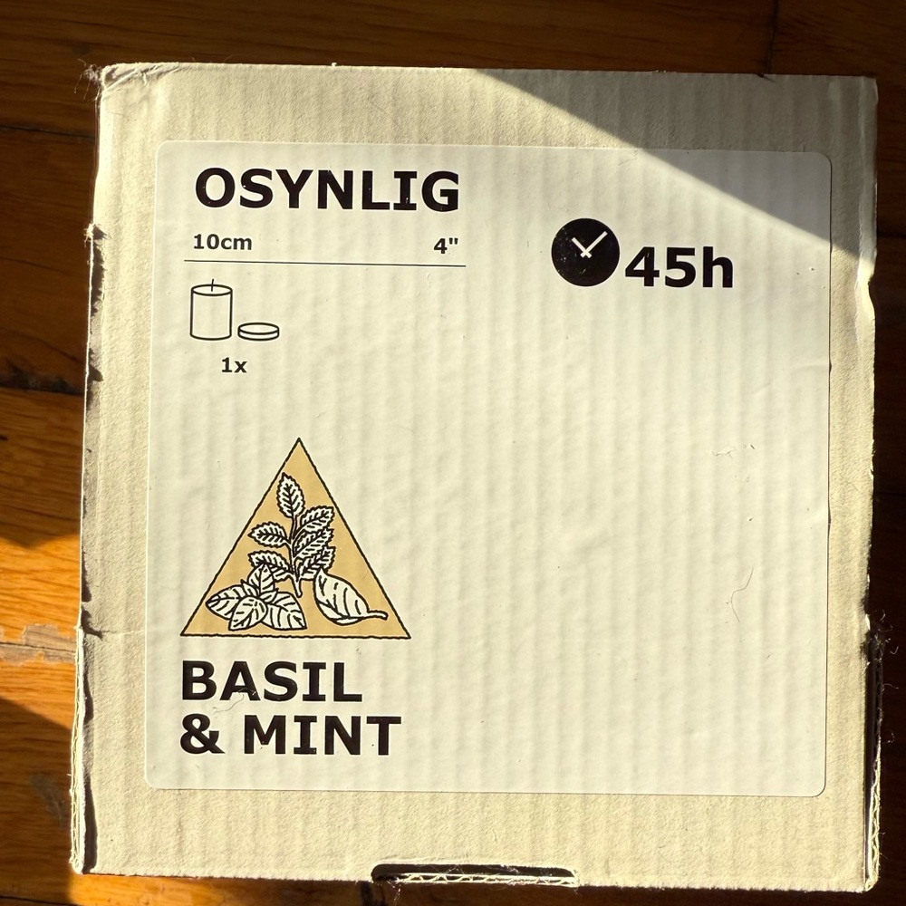 COPY - Ikea OSYNLIG Scented Candle Basil& Mint